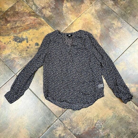 Paige Floral V-neck 100% Silk Sheer Blouse Small - Picture 6 of 12